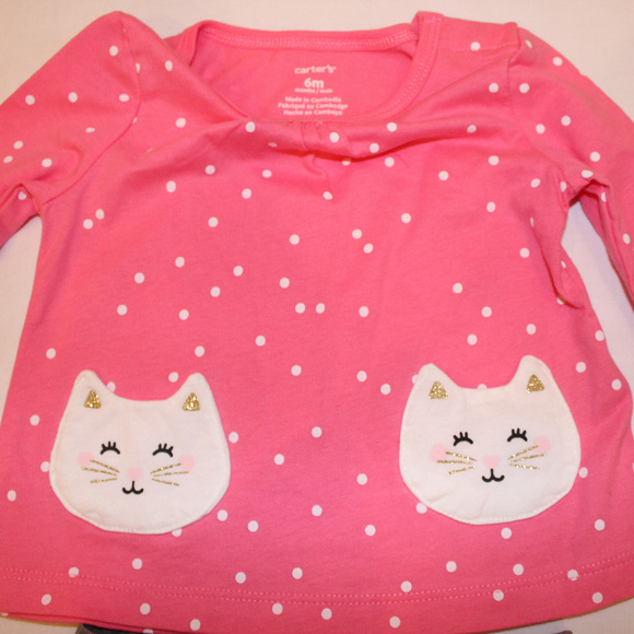 Carters/ Girls 2 pieces shirt and pants/6m - Picture 2 of 4